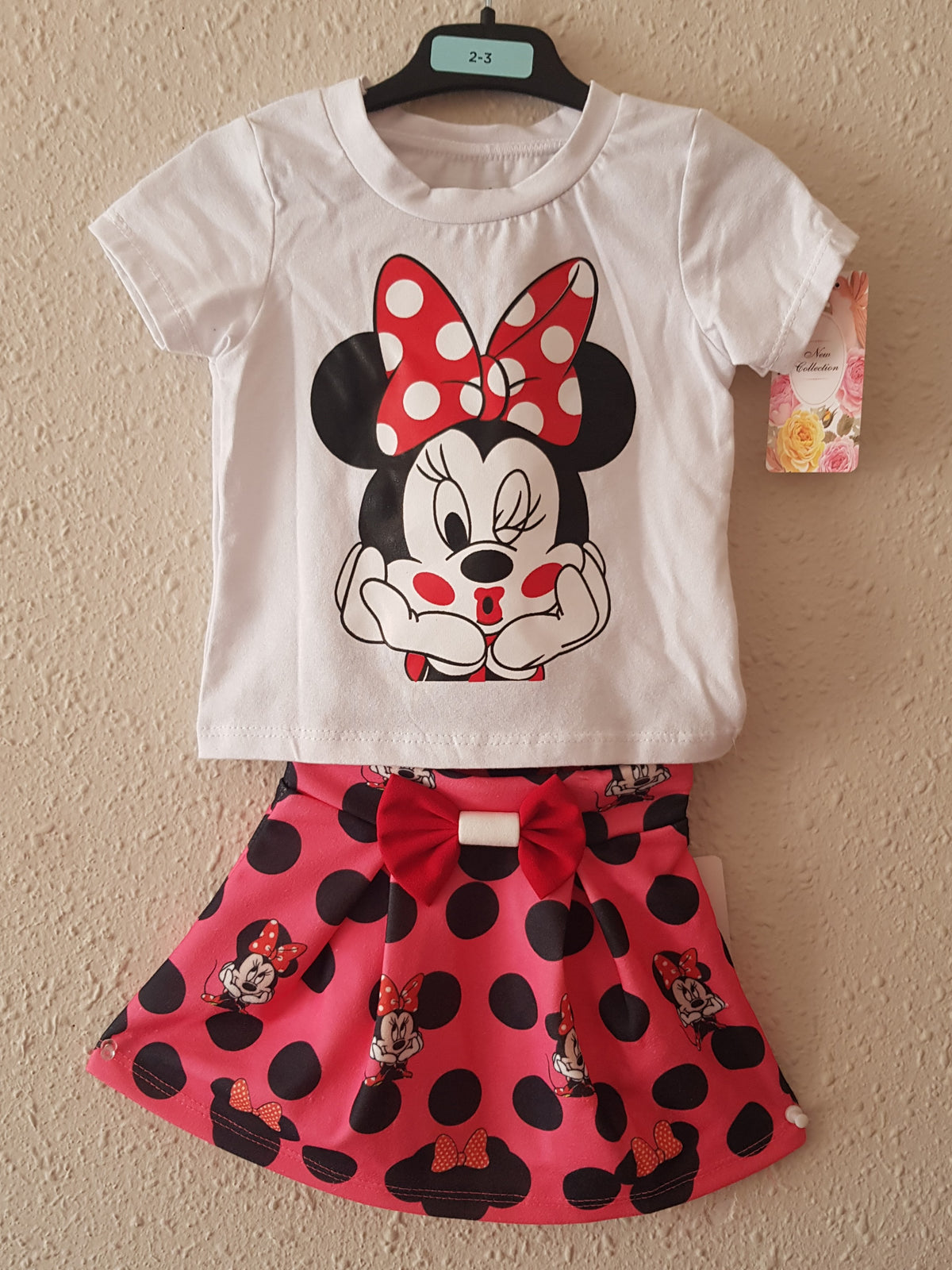 CONJUNTO MINNIE LAZO (BLUSA+FALDA)