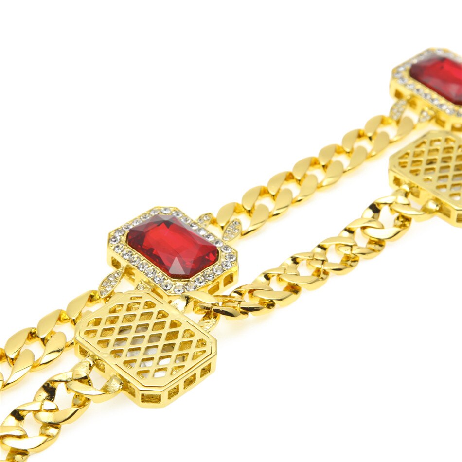 CADENA HIP HOP PIEDRA ROJA