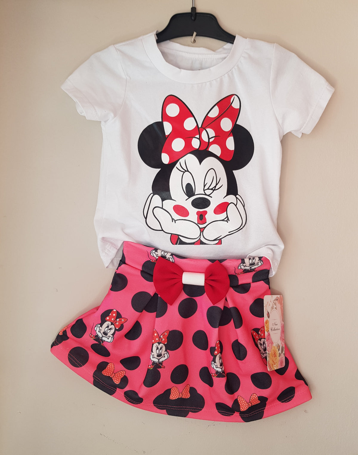 CONJUNTO MINNIE LAZO (BLUSA+FALDA)