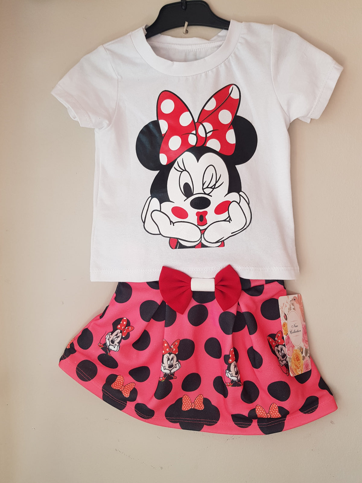 CONJUNTO MINNIE LAZO (BLUSA+FALDA)