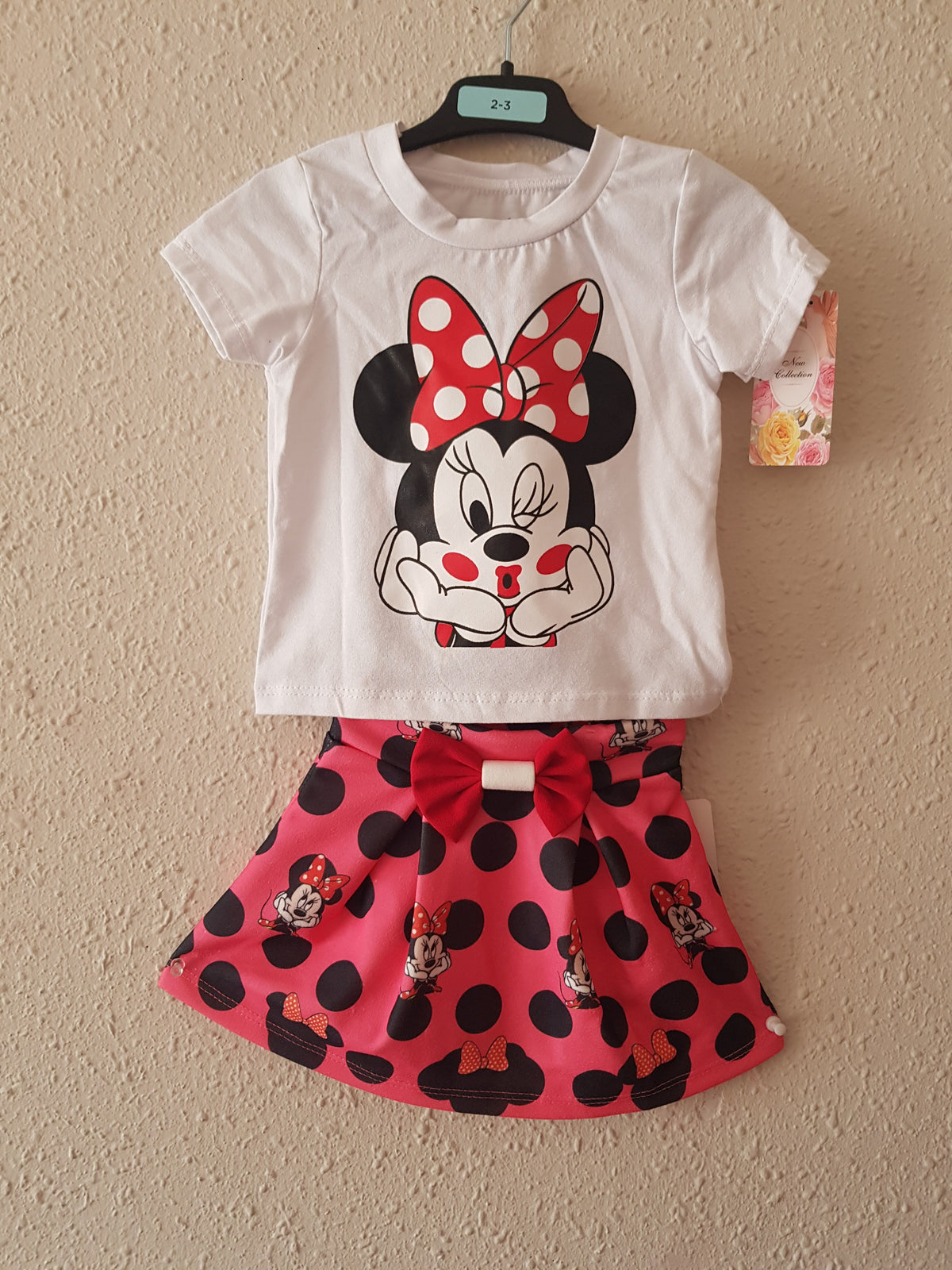 CONJUNTO MINNIE LAZO (BLUSA+FALDA)