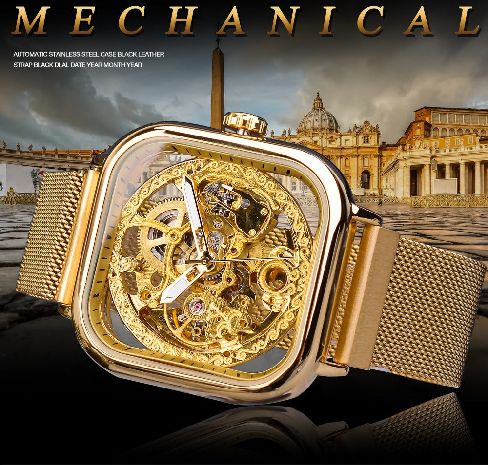 RELOJ MECANICO AUTOMATICO FORSINING CUADRADO
