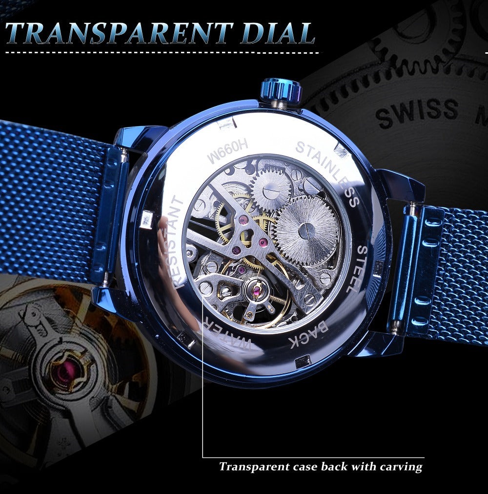 RELOJ AUTOMATICO AZUL