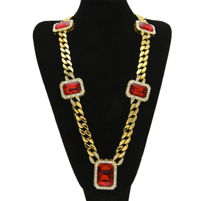 CADENA HIP HOP PIEDRA ROJA