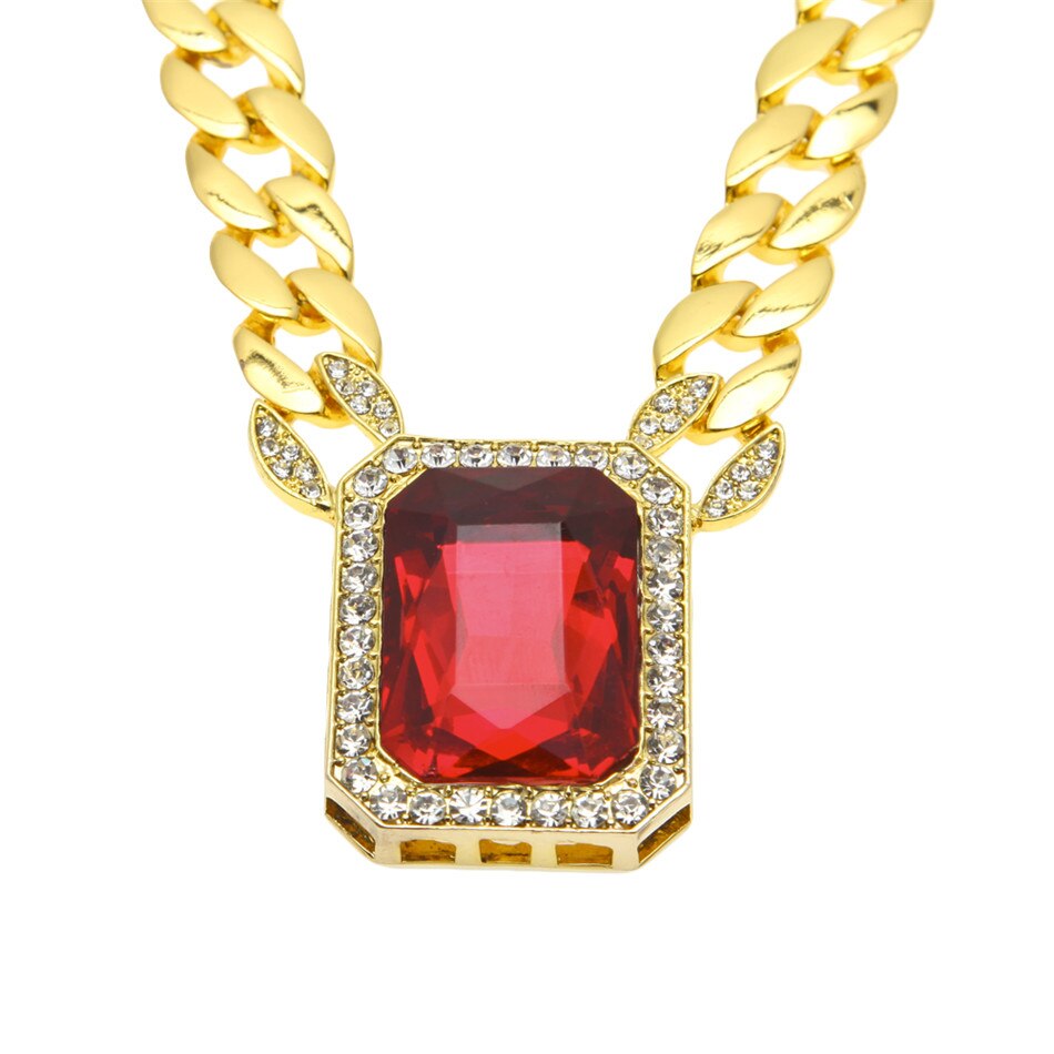 CADENA HIP HOP PIEDRA ROJA