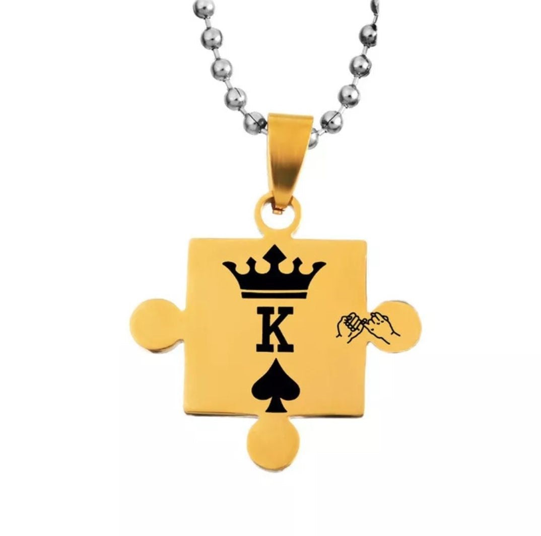 KING QUEEN PUZZLE PENDANT