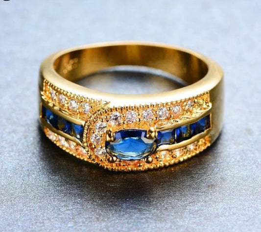 ANILLO ZIRCONIA AZUL