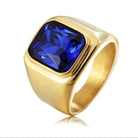 ANILLO PIEDRA AZUL LISO