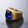 ANILLO PIEDRA AZUL LISO