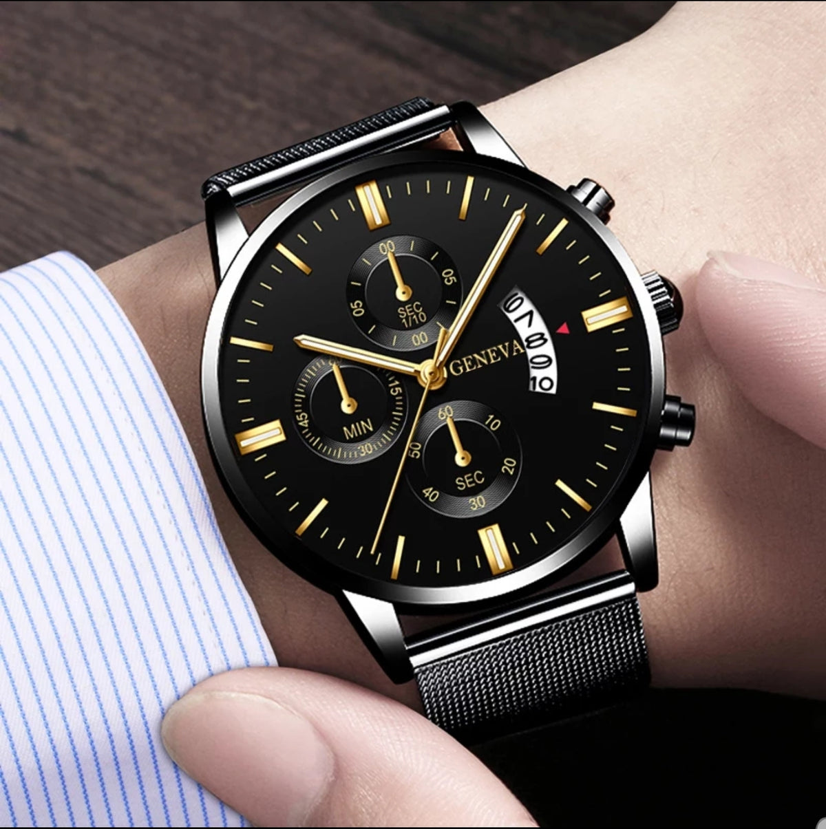 GENEVA BLACK MAN WATCH
