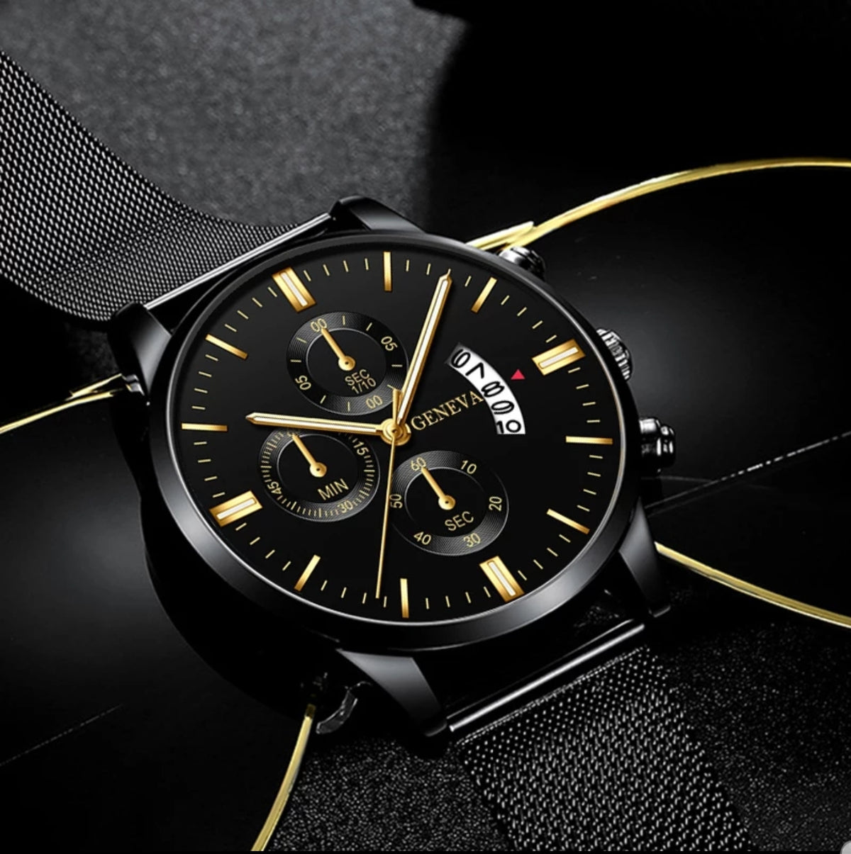 GENEVA BLACK MAN WATCH