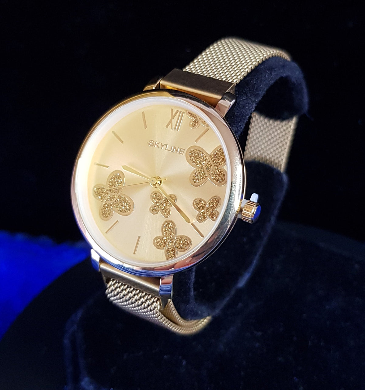 RELOJ SKYLINE MARIPOSA DORADO MUJER AJUSTABLE