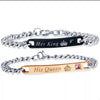 SET COLGANTES PLACAS NEGRAS Y PULSERAS KING&QUEEN