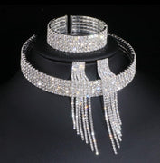 SET BRILLANTE DE GARGANTILLA PULSERA Y PENDIENTES