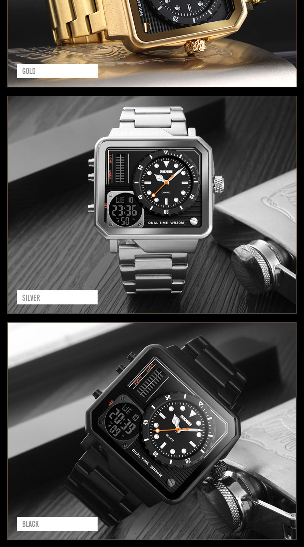 RELOJ SKMEI LUXURY  2HORAS