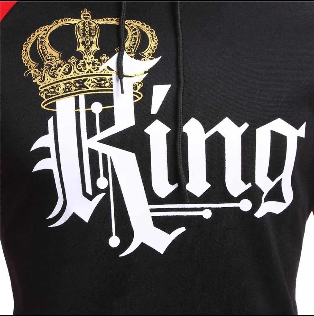 SUDADERA KING QUEEN ROJO/NEGRO