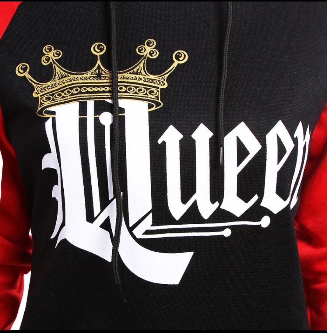 SUDADERA KING QUEEN ROJO/NEGRO