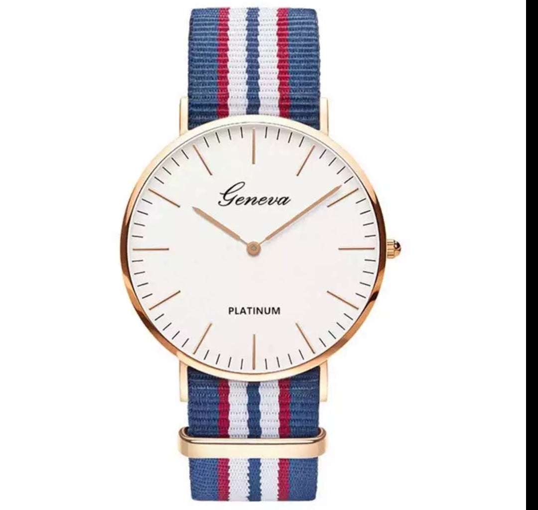 RELOJ GENEVA TELA